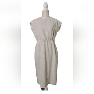 VTG Union Made Berg Ray Frocks Polyester Blend Dress Oatmeal Cream Size 10